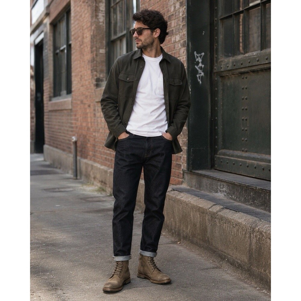 AllSaints Spitalfields Men’s 11 Brown Suede Cap Toe Combat Boots